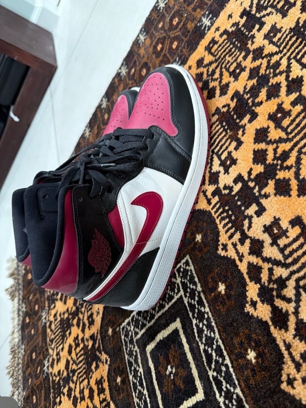 Nike Air Jordan 1 Mid - Black, White & Pink